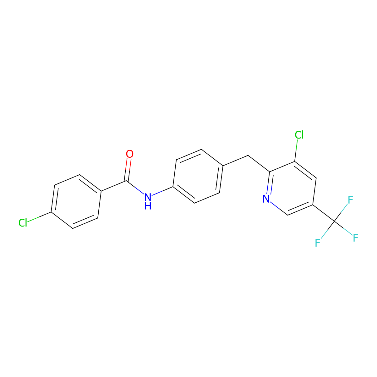 4-chloro-N-(4-{[3-chloro-5-(trifluoromethyl)pyridin-2-yl]methyl}phenyl)benzamide molecular structure, CAS 338956-72-2