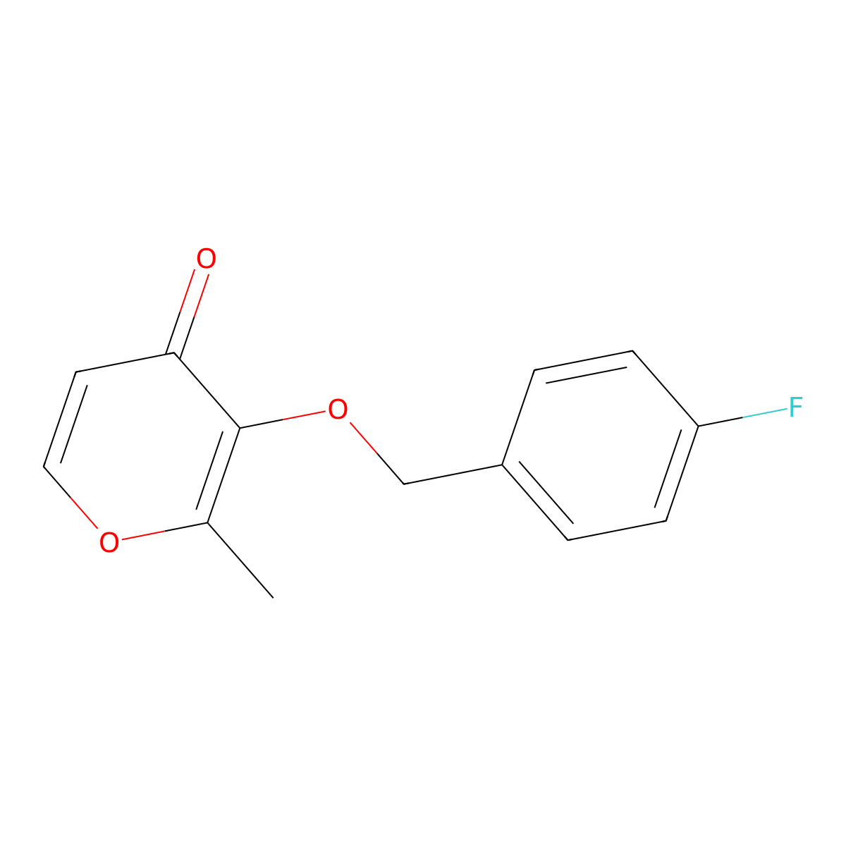 3-[(4-fluorobenzyl)oxy]-2-methyl-4H-pyran-4-one molecular structure, CAS 338956-74-4