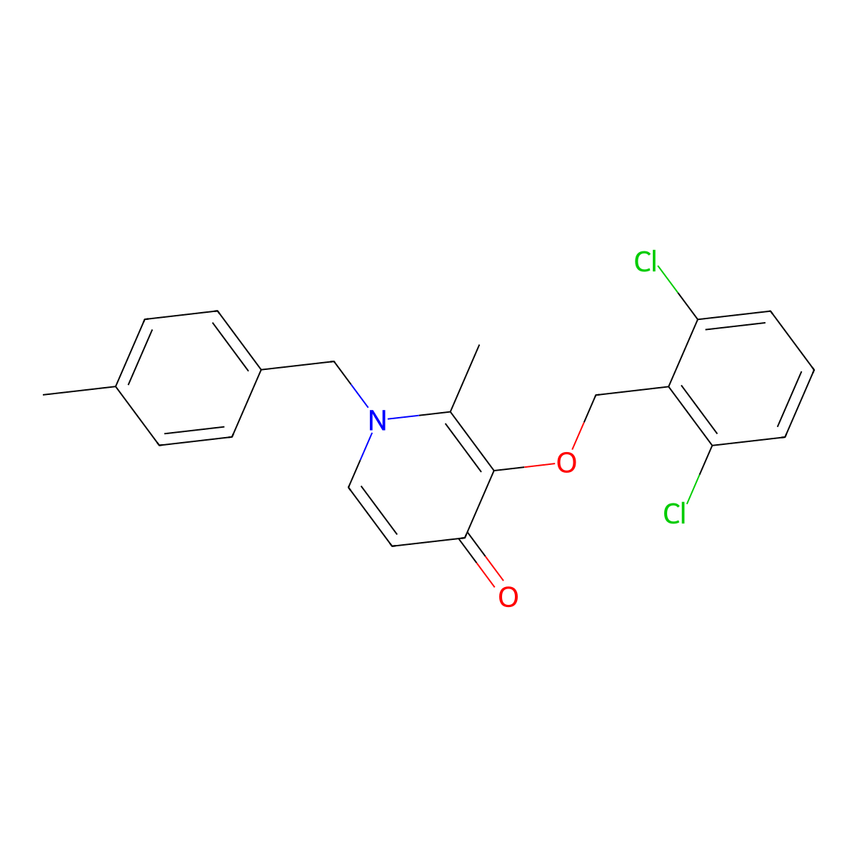 3-((2,6-Dichlorobenzyl)oxy)-2-methyl-1-(4-methylbenzyl)-4(1H)-pyridinone molecular structure, CAS 338956-78-8