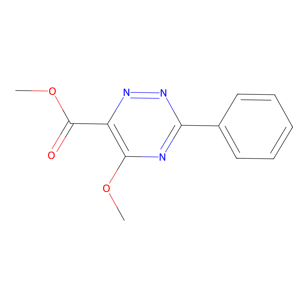 Methyl 5-methoxy-3-phenyl-1,2,4-triazine-6-carboxylate molecular structure, CAS 338956-86-8
