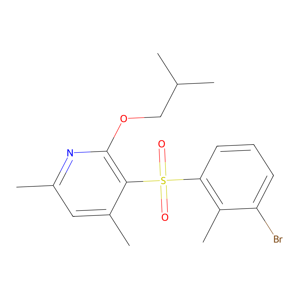 3-[(3-Bromo-2-methylphenyl)sulfonyl]-2-isobutoxy-4,6-dimethylpyridine molecular structure, CAS 338956-89-1