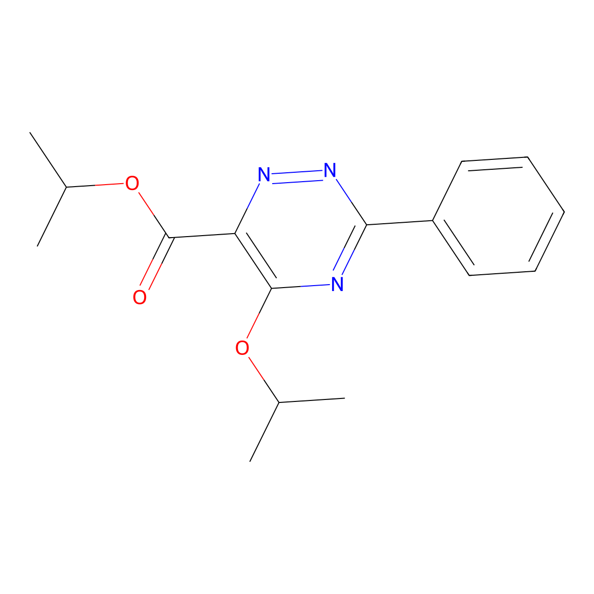 Isopropyl 5-isopropoxy-3-phenyl-1,2,4-triazine-6-carboxylate molecular structure, CAS 338956-98-2