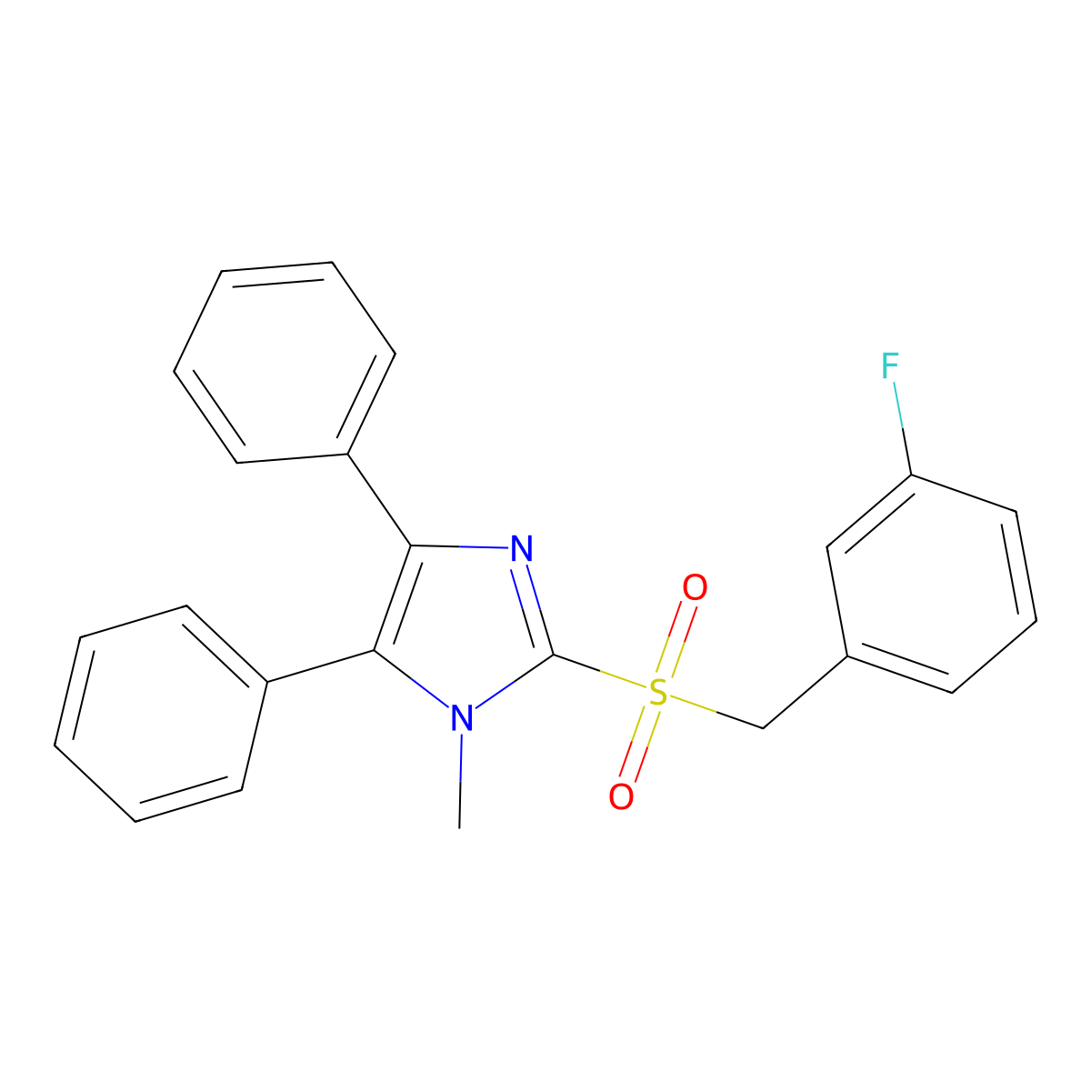 3-fluorobenzyl 1-methyl-4,5-diphenyl-1H-imidazol-2-yl sulfone molecular structure, CAS 338957-03-2