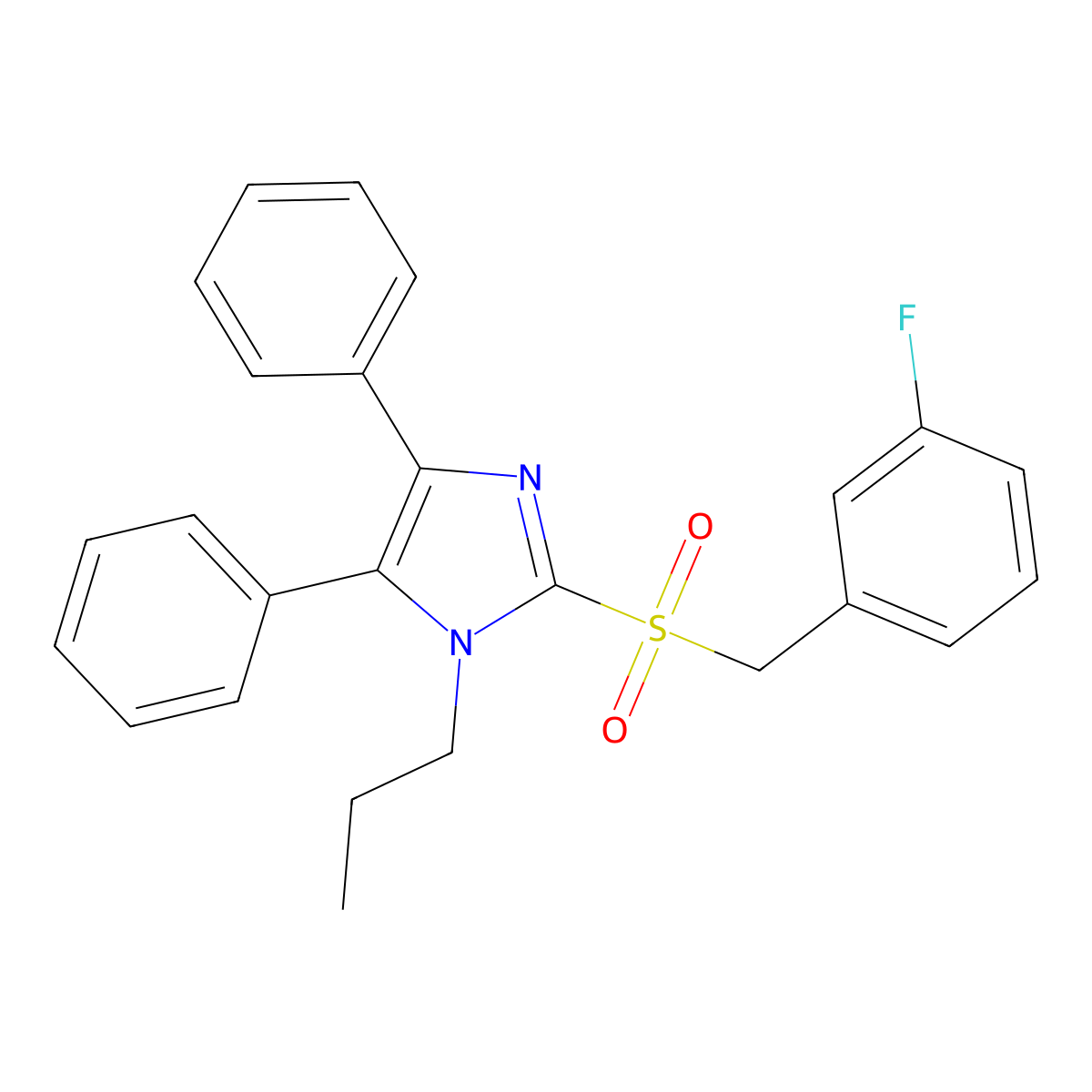 4,5-diphenyl-1-propyl-1H-imidazol-2-yl 3-fluorobenzyl sulfone molecular structure, CAS 338957-04-3