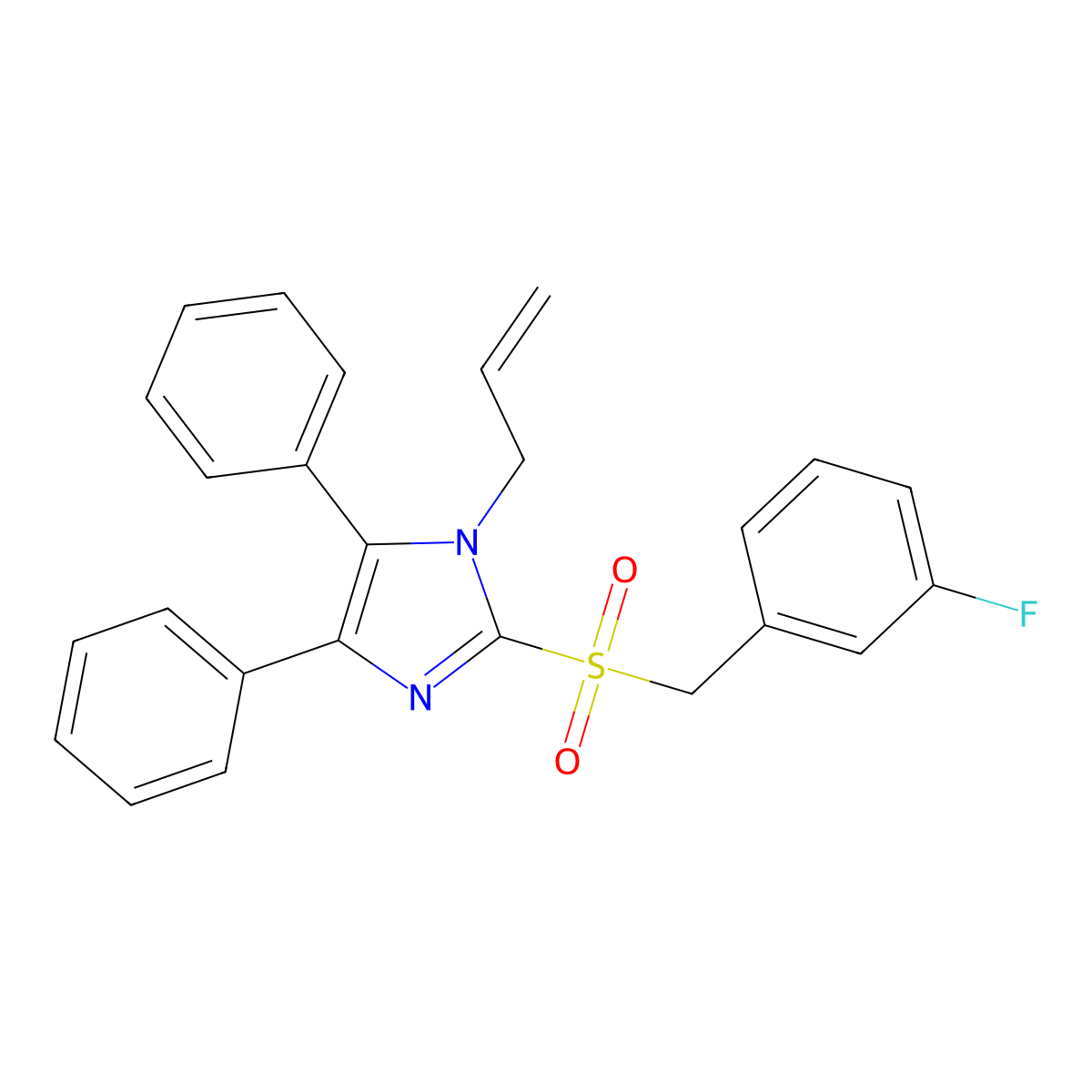1-allyl-2-[(3-fluorobenzyl)sulfonyl]-4,5-diphenyl-1H-imidazole molecular structure, CAS 338957-06-5