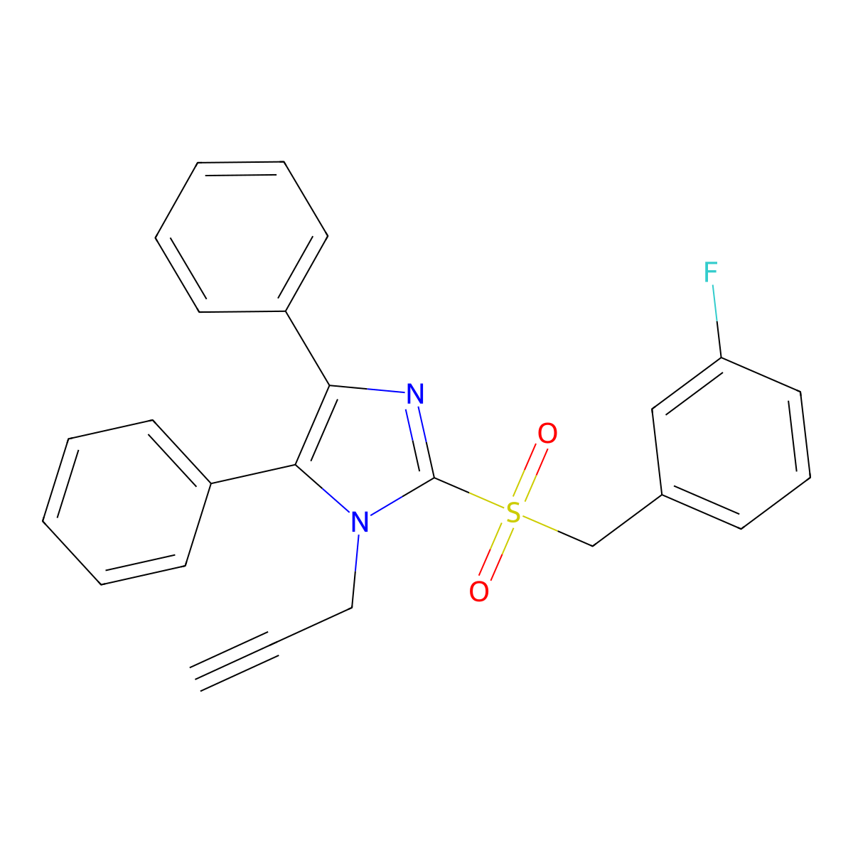 4,5-diphenyl-1-(2-propynyl)-1H-imidazol-2-yl 3-fluorobenzyl sulfone molecular structure, CAS 338957-07-6