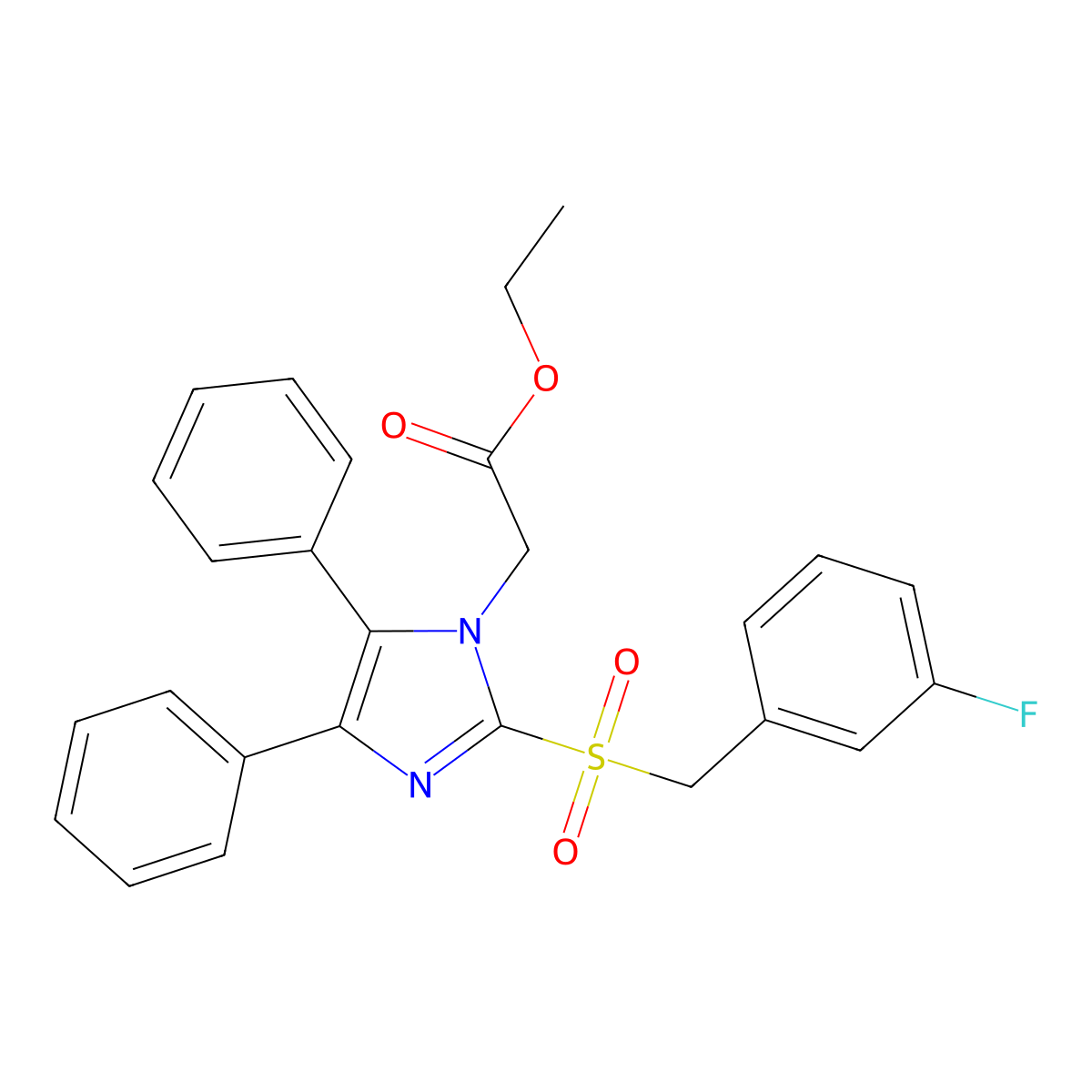 ethyl 2-{2-[(3-fluorobenzyl)sulfonyl]-4,5-diphenyl-1H-imidazol-1-yl}acetate molecular structure, CAS 338957-08-7