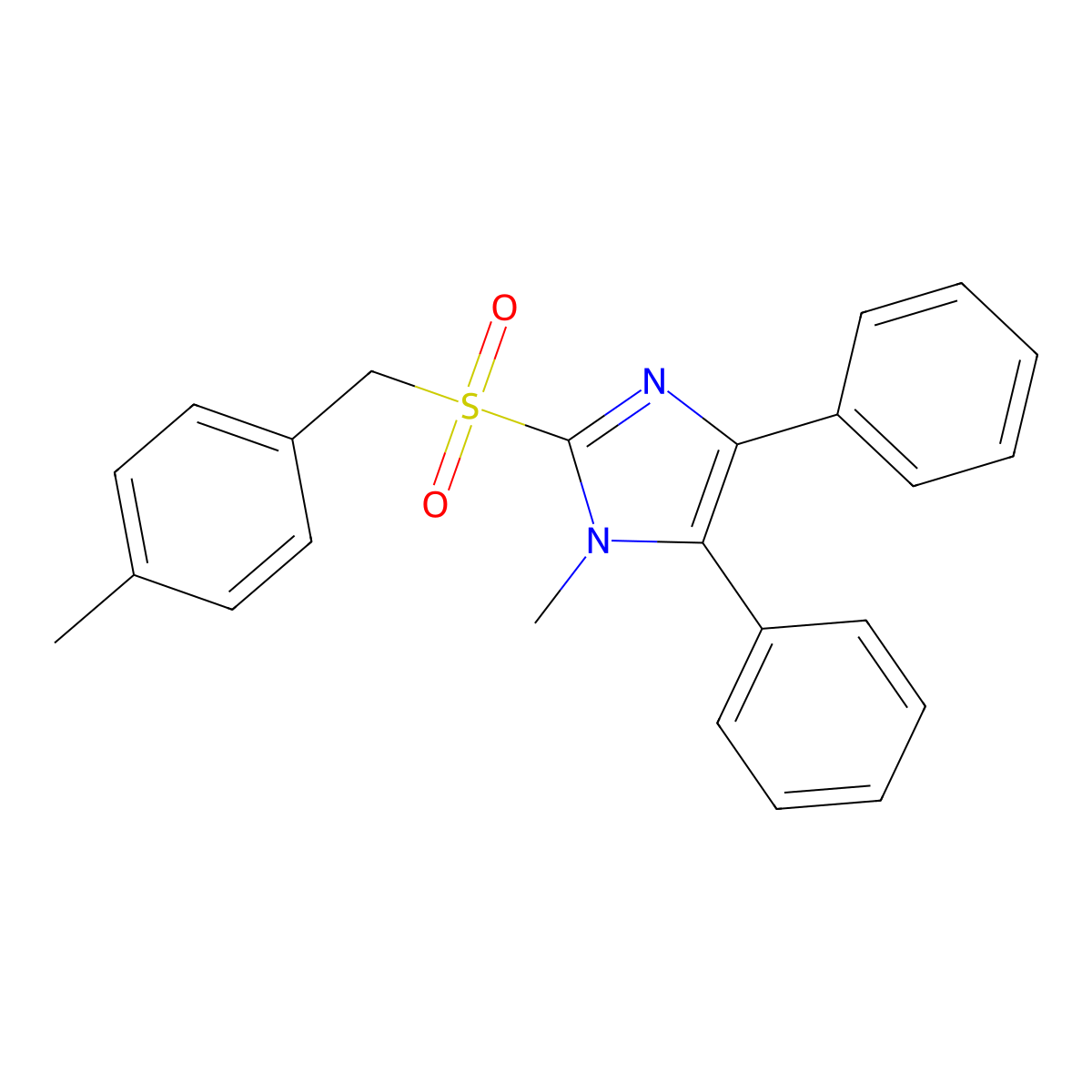 1-methyl-2-[(4-methylbenzyl)sulfonyl]-4,5-diphenyl-1H-imidazole molecular structure, CAS 338957-09-8