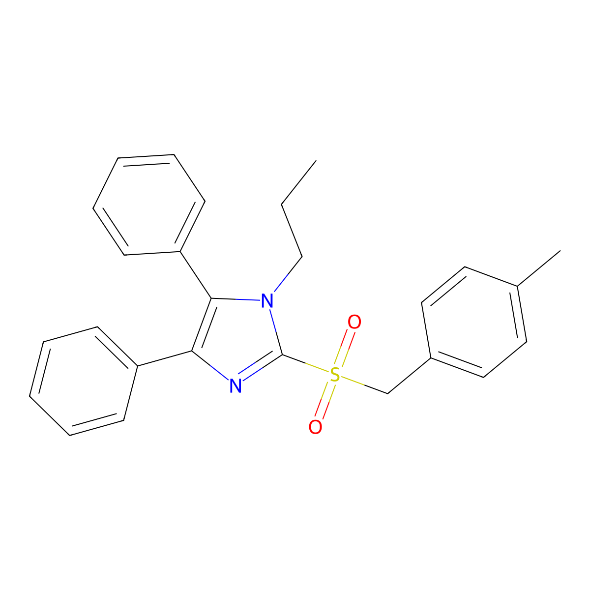 4,5-diphenyl-1-propyl-1H-imidazol-2-yl 4-methylbenzyl sulfone molecular structure, CAS 338957-10-1