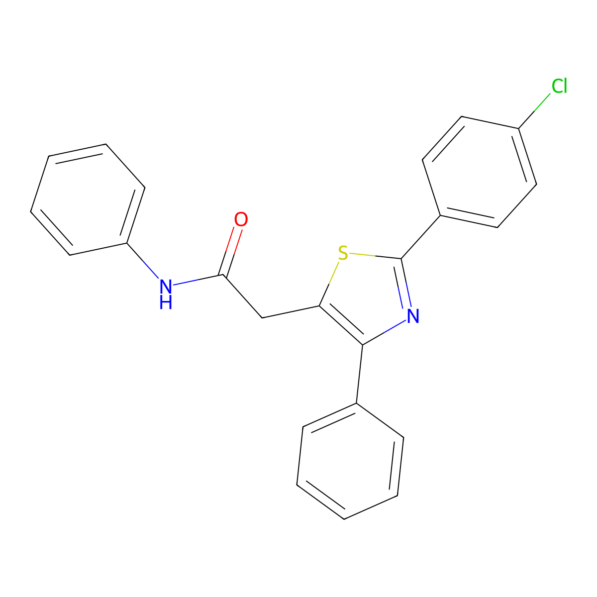 2-[2-(4-chlorophenyl)-4-phenyl-1,3-thiazol-5-yl]-N-phenylacetamide molecular structure, CAS 338957-14-5