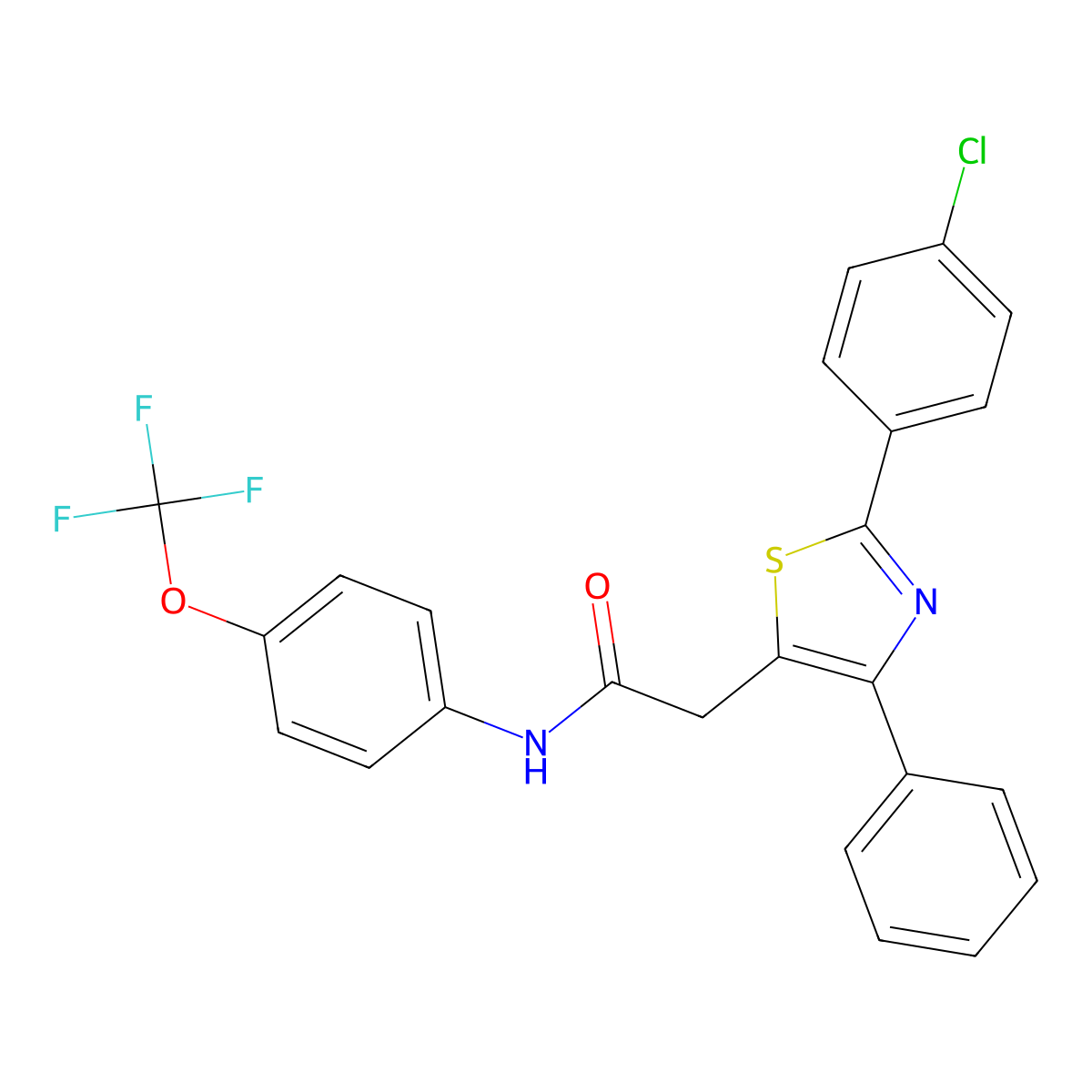 2-[2-(4-chlorophenyl)-4-phenyl-1,3-thiazol-5-yl]-N-[4-(trifluoromethoxy)phenyl]acetamide molecular structure, CAS 338957-15-6