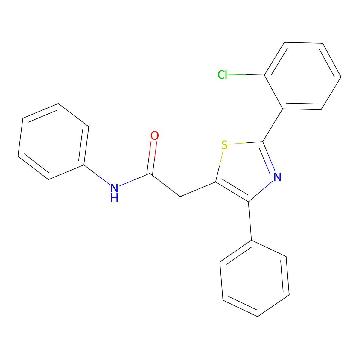 2-[2-(2-chlorophenyl)-4-phenyl-1,3-thiazol-5-yl]-N-phenylacetamide molecular structure, CAS 338957-25-8