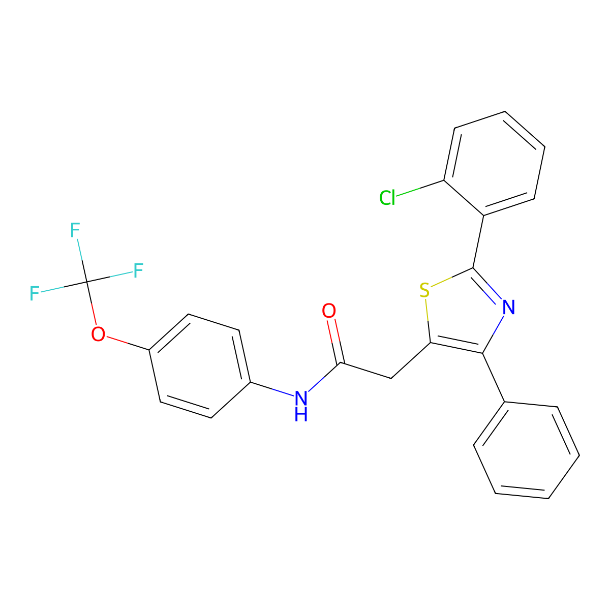 2-[2-(2-chlorophenyl)-4-phenyl-1,3-thiazol-5-yl]-N-[4-(trifluoromethoxy)phenyl]acetamide molecular structure, CAS 338957-26-9