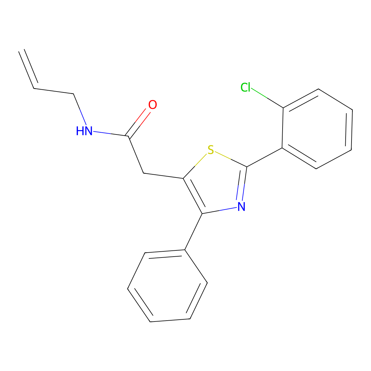 N-allyl-2-[2-(2-chlorophenyl)-4-phenyl-1,3-thiazol-5-yl]acetamide molecular structure, CAS 338957-46-3