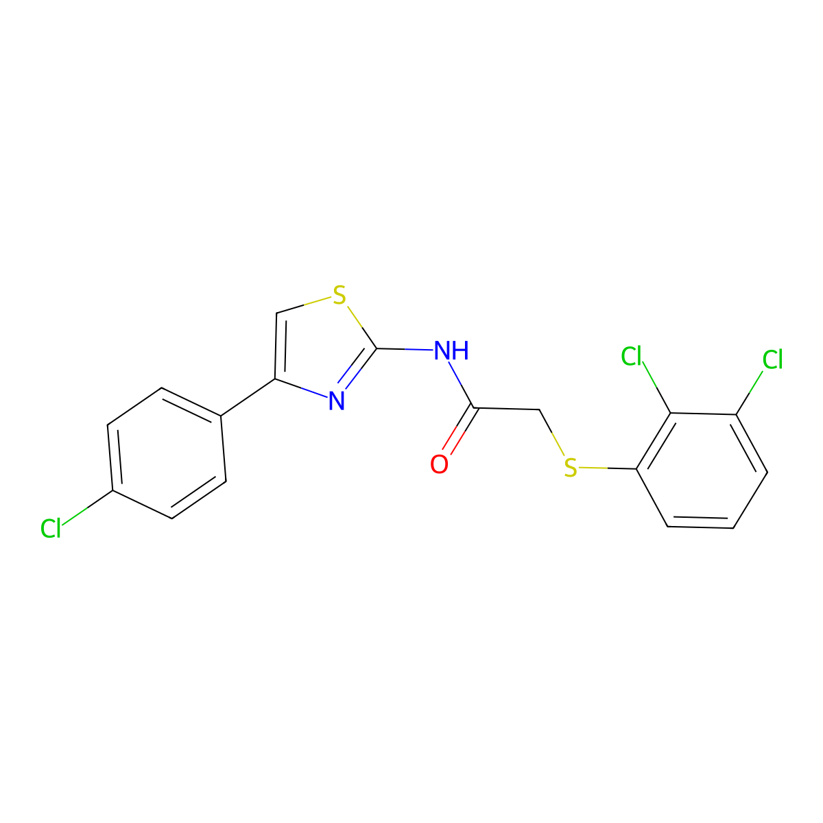 N-[4-(4-chlorophenyl)-1,3-thiazol-2-yl]-2-[(2,3-dichlorophenyl)sulfanyl]acetamide molecular structure, CAS 338957-62-3