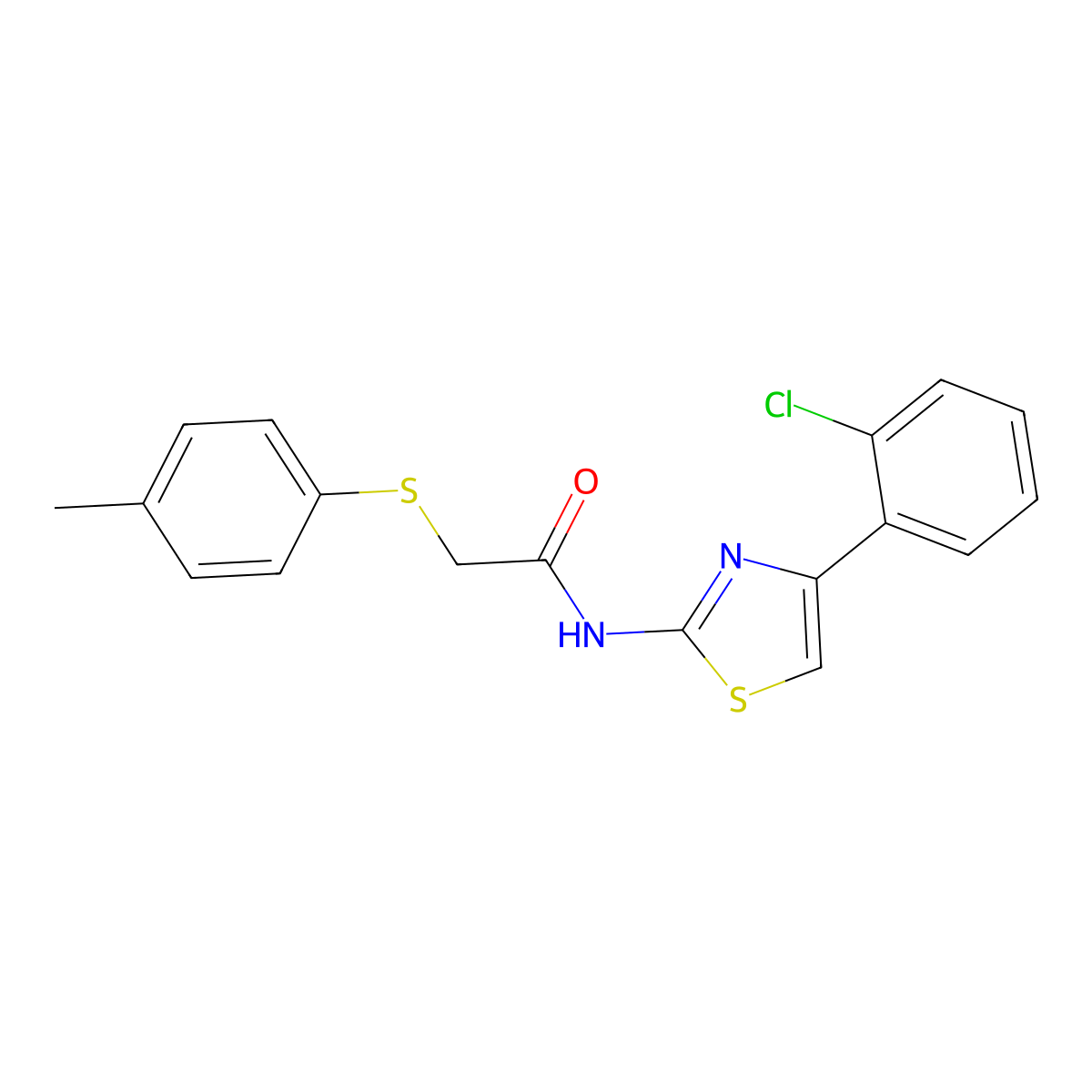 N-[4-(2-chlorophenyl)-1,3-thiazol-2-yl]-2-[(4-methylphenyl)sulfanyl]acetamide molecular structure, CAS 338957-64-5
