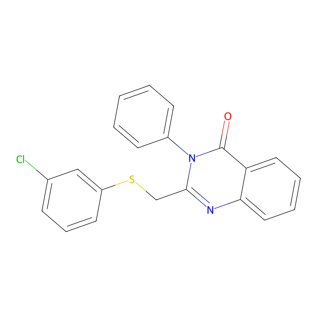 2-{[(3-Chlorophenyl)sulfanyl]methyl}-3-phenyl-3,4-dihydroquinazolin-4-one molecular structure, CAS 338957-75-8