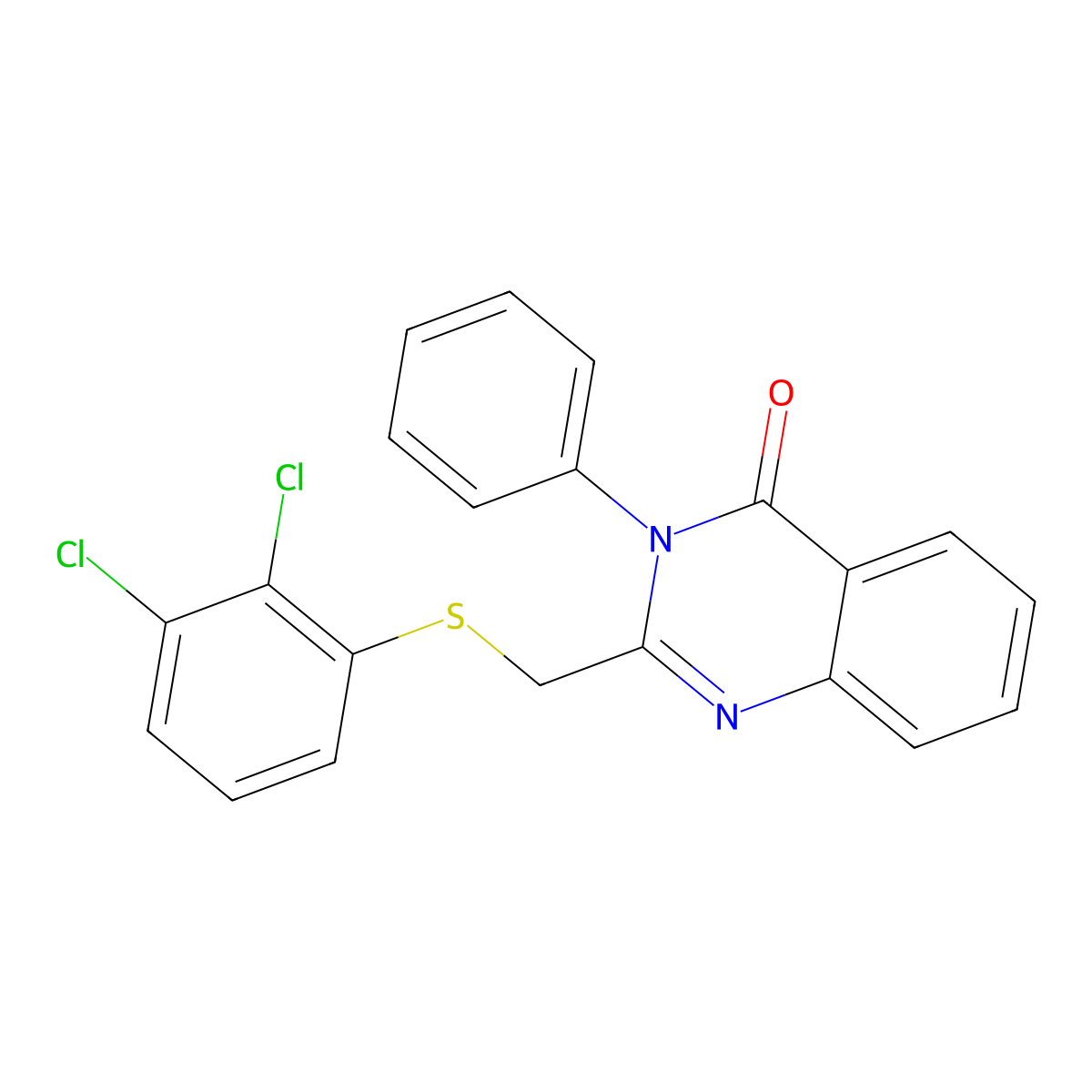 2-{[(2,3-dichlorophenyl)sulfanyl]methyl}-3-phenyl-4(3H)-quinazolinone molecular structure, CAS 338957-76-9