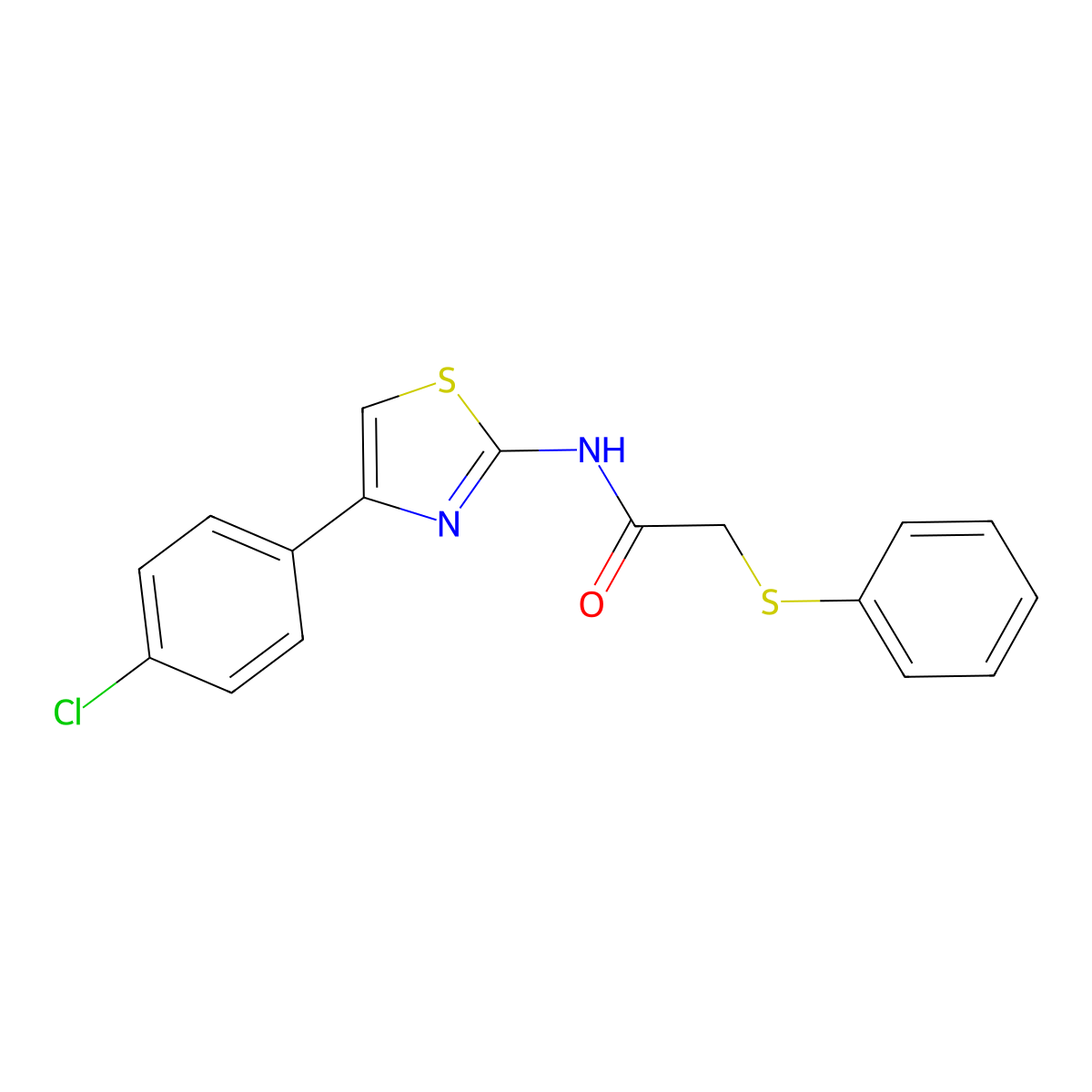 N-[4-(4-chlorophenyl)-1,3-thiazol-2-yl]-2-(phenylsulfanyl)acetamide molecular structure, CAS 338959-60-7