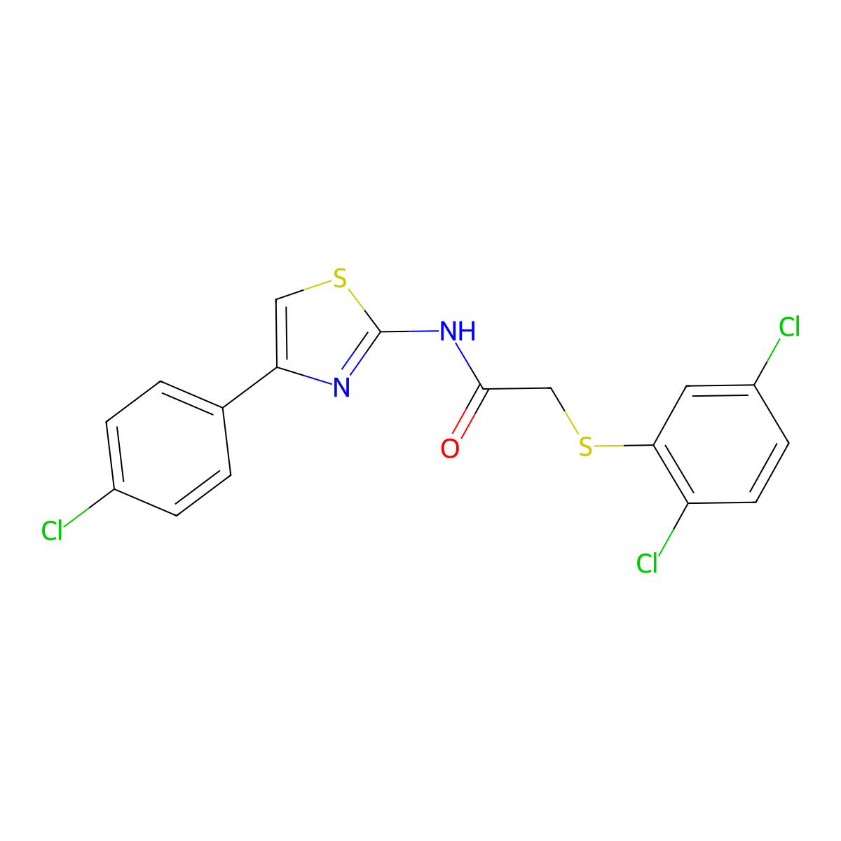 N-[4-(4-chlorophenyl)-1,3-thiazol-2-yl]-2-[(2,5-dichlorophenyl)sulfanyl]acetamide molecular structure, CAS 338959-63-0