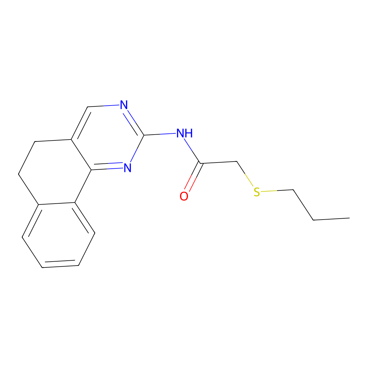 N-(5,6-dihydrobenzo[h]quinazolin-2-yl)-2-(propylsulfanyl)acetamide molecular structure, CAS 338959-71-0