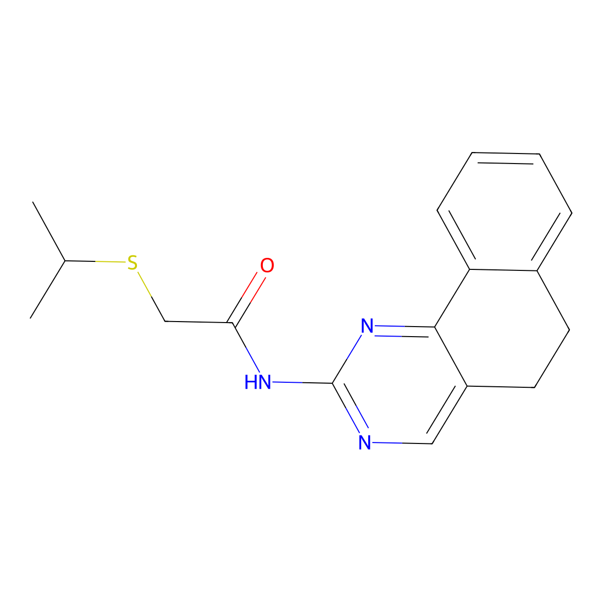 N-(5,6-dihydrobenzo[h]quinazolin-2-yl)-2-(isopropylsulfanyl)acetamide molecular structure, CAS 338959-72-1
