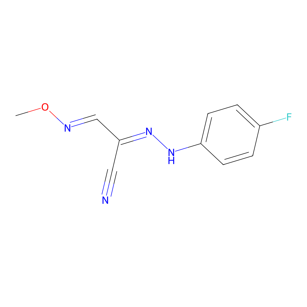 2-[2-(4-Fluorophenyl)hydrazono]-3-(methoxyimino)propanenitrile molecular structure, CAS 338959-78-7
