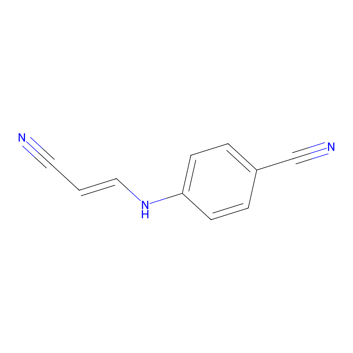 4-{[(1E)-2-cyanoeth-1-en-1-yl]amino}benzonitrile molecular structure, CAS 338959-90-3
