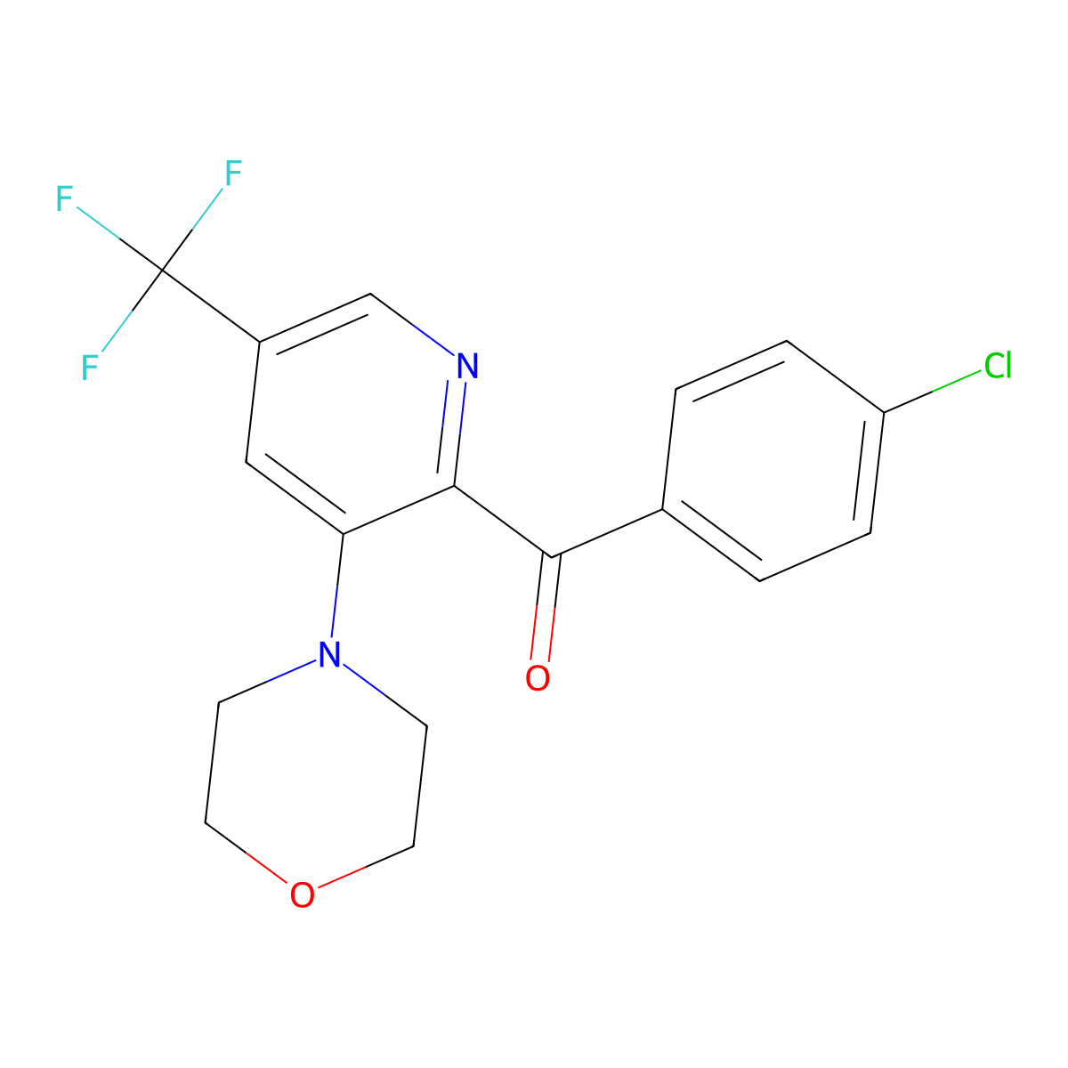 (4-Chlorophenyl)[3-morpholino-5-(trifluoromethyl)-2-pyridinyl]methanone molecular structure, CAS 338959-91-4