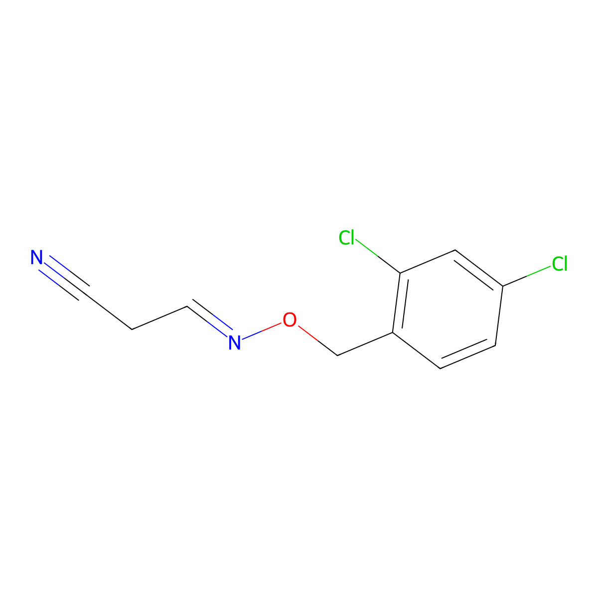 (3E)-3-{[(2,4-dichlorophenyl)methoxy]imino}propanenitrile molecular structure, CAS 338959-93-6