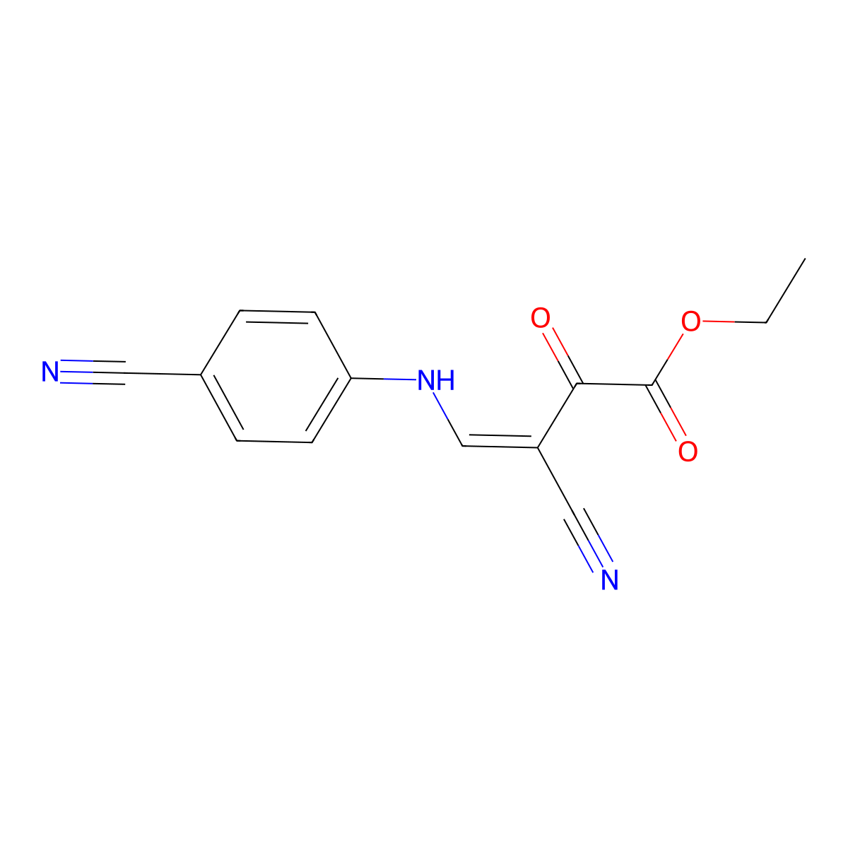 Ethyl 3-cyano-4-(4-cyanoanilino)-2-oxo-3-butenoate molecular structure, CAS 338959-95-8