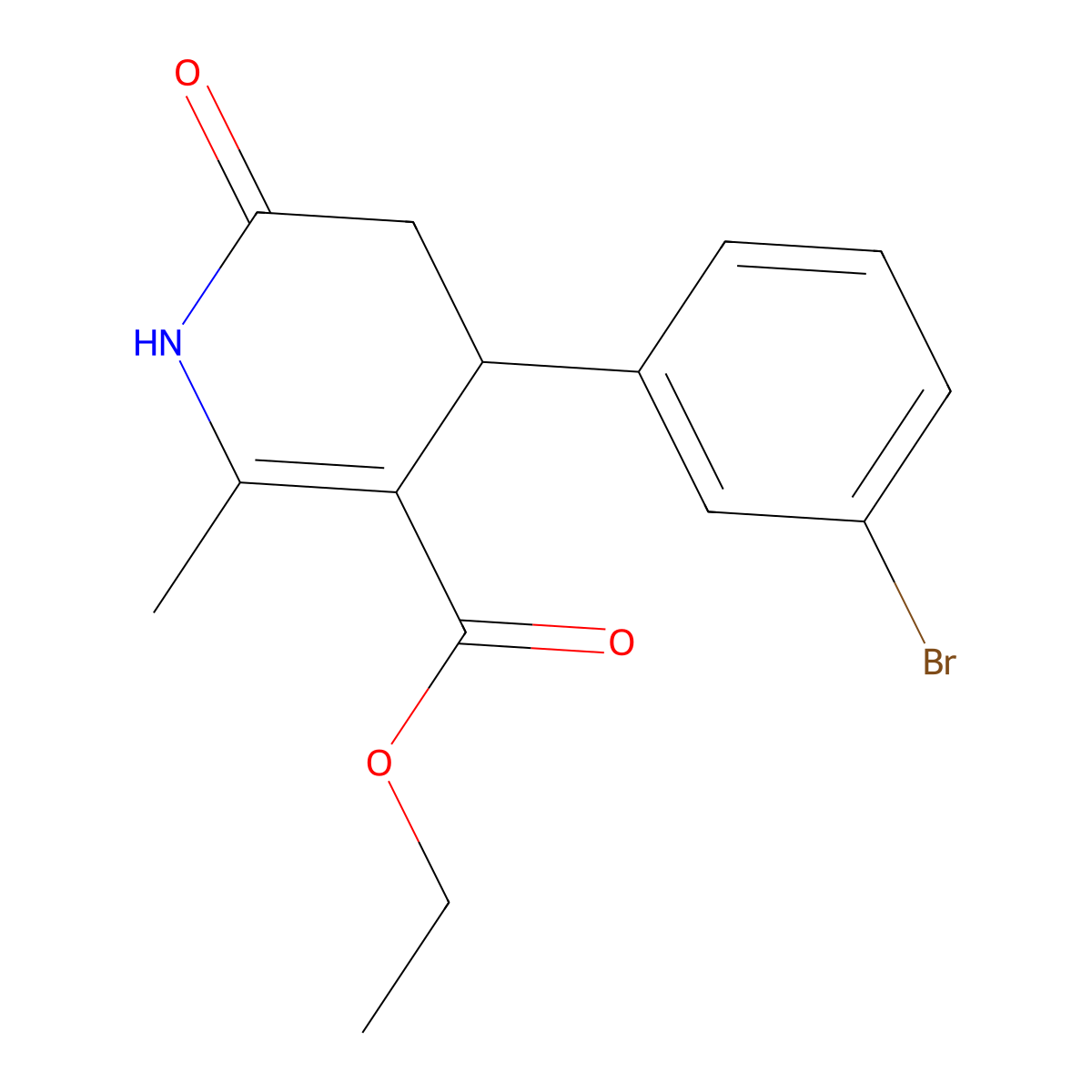Ethyl 4-(3-bromophenyl)-2-methyl-6-oxo-1,4,5,6-tetrahydro-3-pyridinecarboxylate molecular structure, CAS 338960-00-2