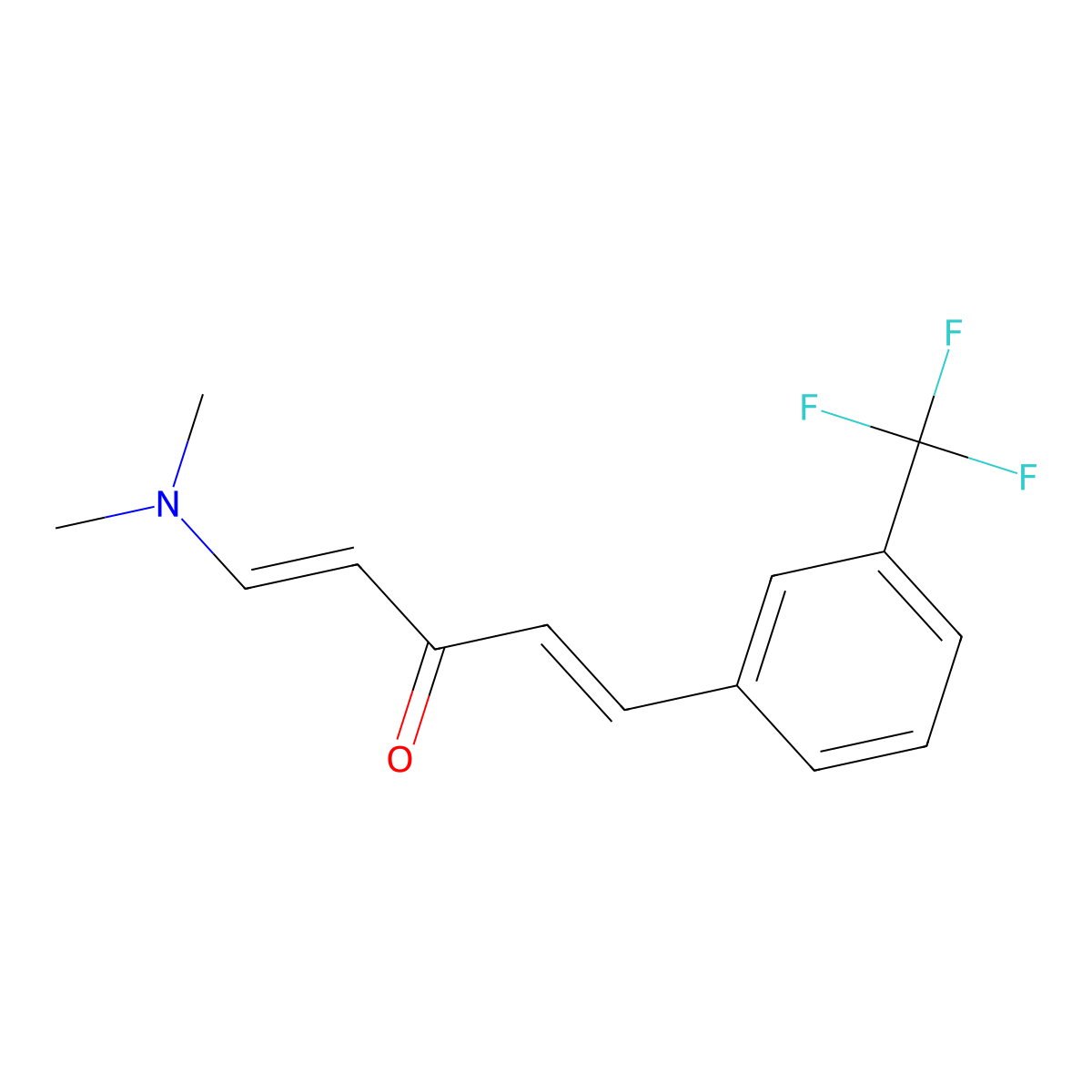 (1E,4E)-1-(dimethylamino)-5-[3-(trifluoromethyl)phenyl]penta-1,4-dien-3-one molecular structure, CAS 338960-01-3