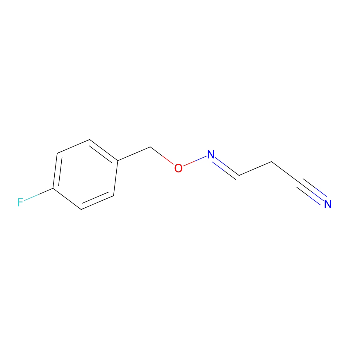 (3E)-3-{[(4-fluorophenyl)methoxy]imino}propanenitrile molecular structure, CAS 338960-04-6