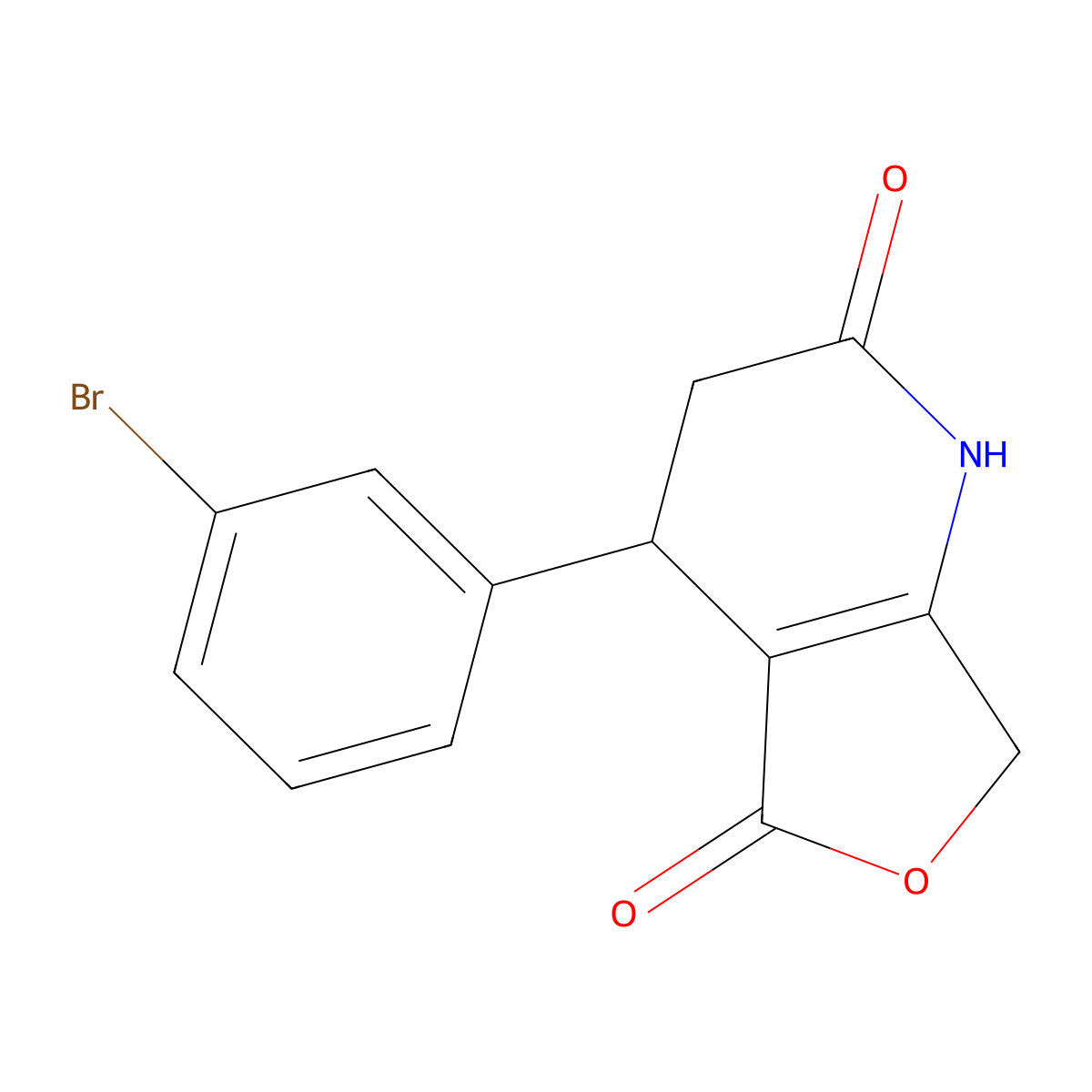 4-(3-bromophenyl)-4,7-dihydrofuro[3,4-b]pyridine-2,5(1H,3H)-dione molecular structure, CAS 338960-23-9