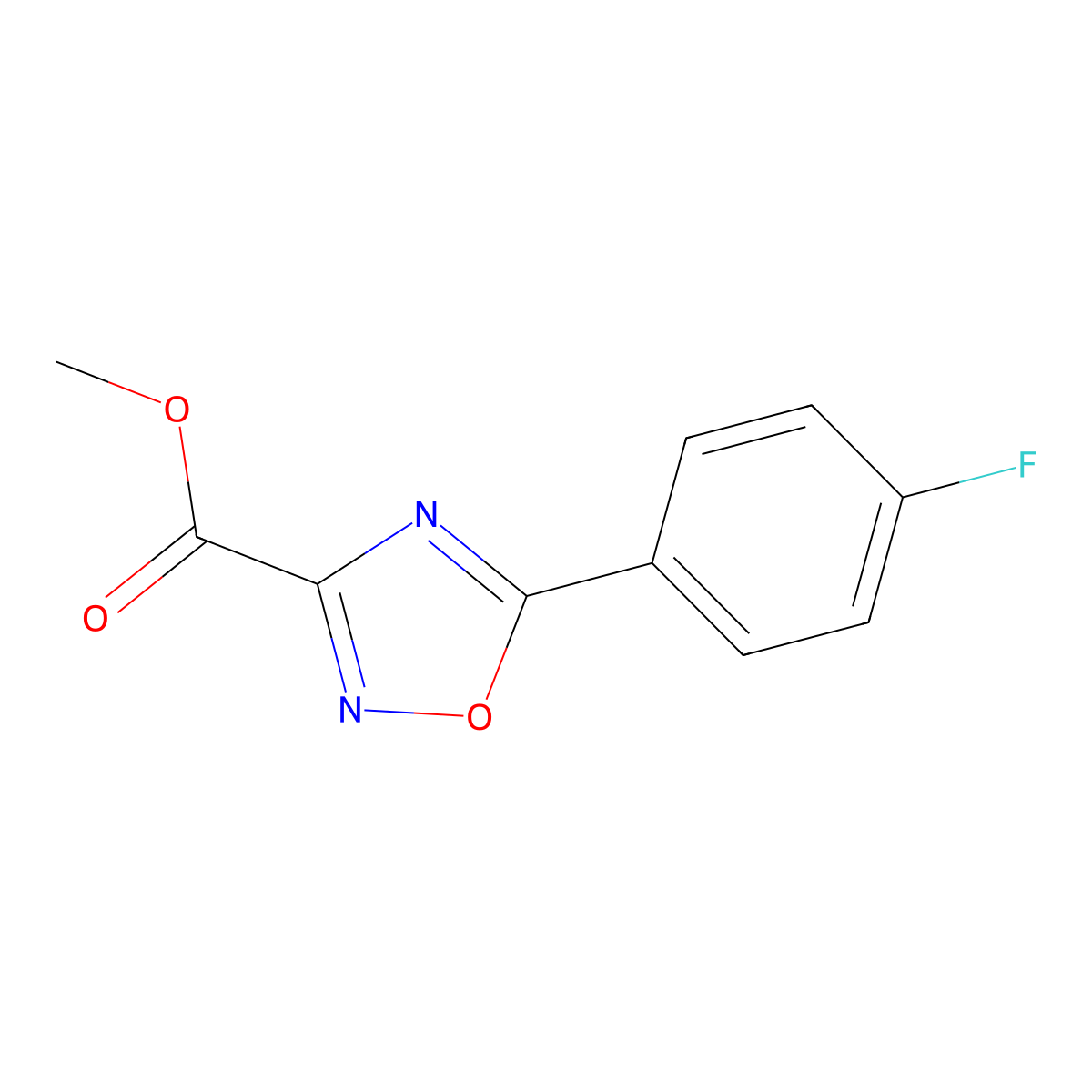 Methyl 5-(4-fluorophenyl)-1,2,4-oxadiazole-3-carboxylate molecular structure, CAS 338960-42-2