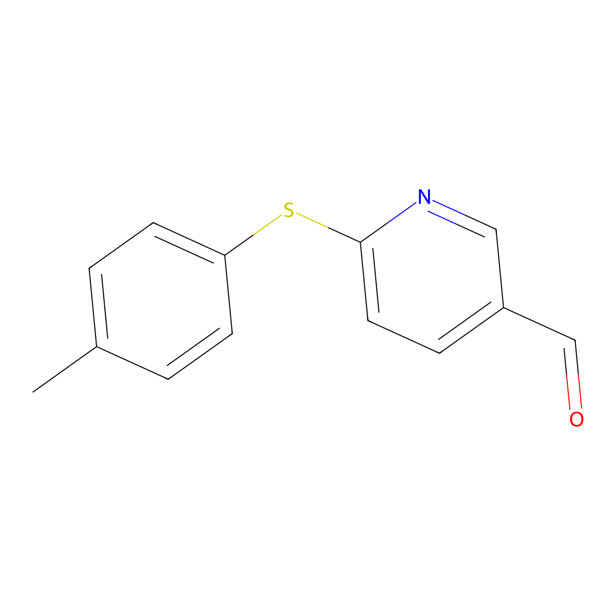 6-[(4-Methylphenyl)sulfanyl]nicotinaldehyde molecular structure, CAS 338960-60-4