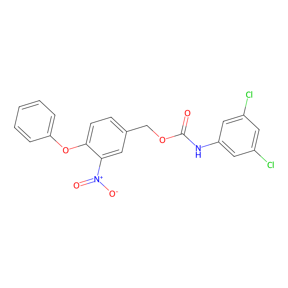 (3-nitro-4-phenoxyphenyl)methyl N-(3,5-dichlorophenyl)carbamate molecular structure, CAS 338960-68-2