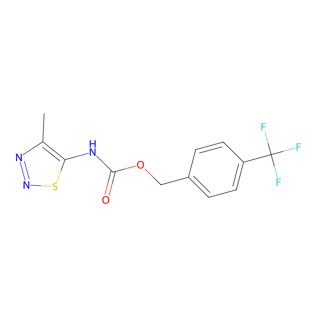 4-(trifluoromethyl)benzyl N-(4-methyl-1,2,3-thiadiazol-5-yl)carbamate molecular structure, CAS 338960-84-2