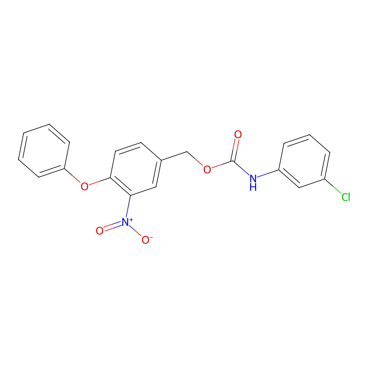 (3-nitro-4-phenoxyphenyl)methyl N-(3-chlorophenyl)carbamate molecular structure, CAS 338960-91-1