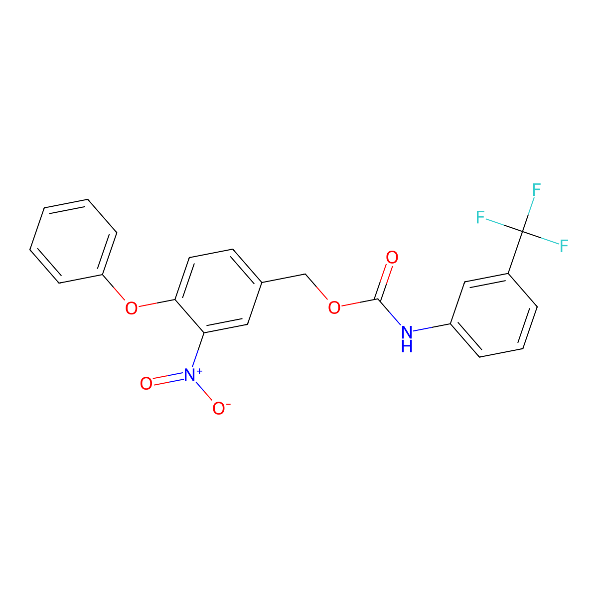 (3-nitro-4-phenoxyphenyl)methyl N-[3-(trifluoromethyl)phenyl]carbamate molecular structure, CAS 338960-92-2
