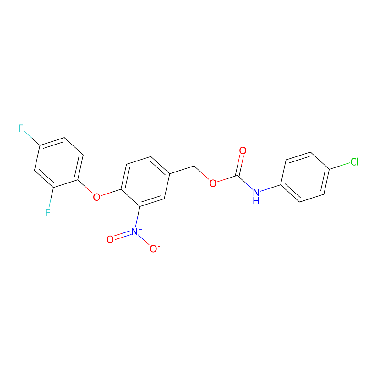 [4-(2,4-difluorophenoxy)-3-nitrophenyl]methyl N-(4-chlorophenyl)carbamate molecular structure, CAS 338960-96-6