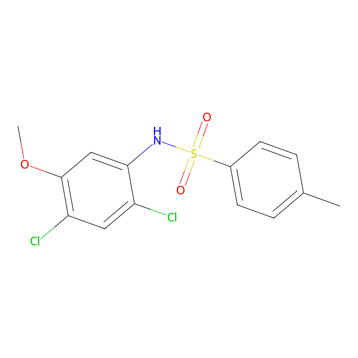 N-(2,4-dichloro-5-methoxyphenyl)-4-methylbenzenesulfonamide molecular structure, CAS 338961-05-0