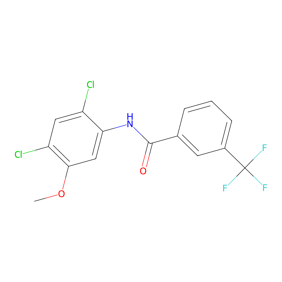 N-(2,4-dichloro-5-methoxyphenyl)-3-(trifluoromethyl)benzamide molecular structure, CAS 338961-09-4