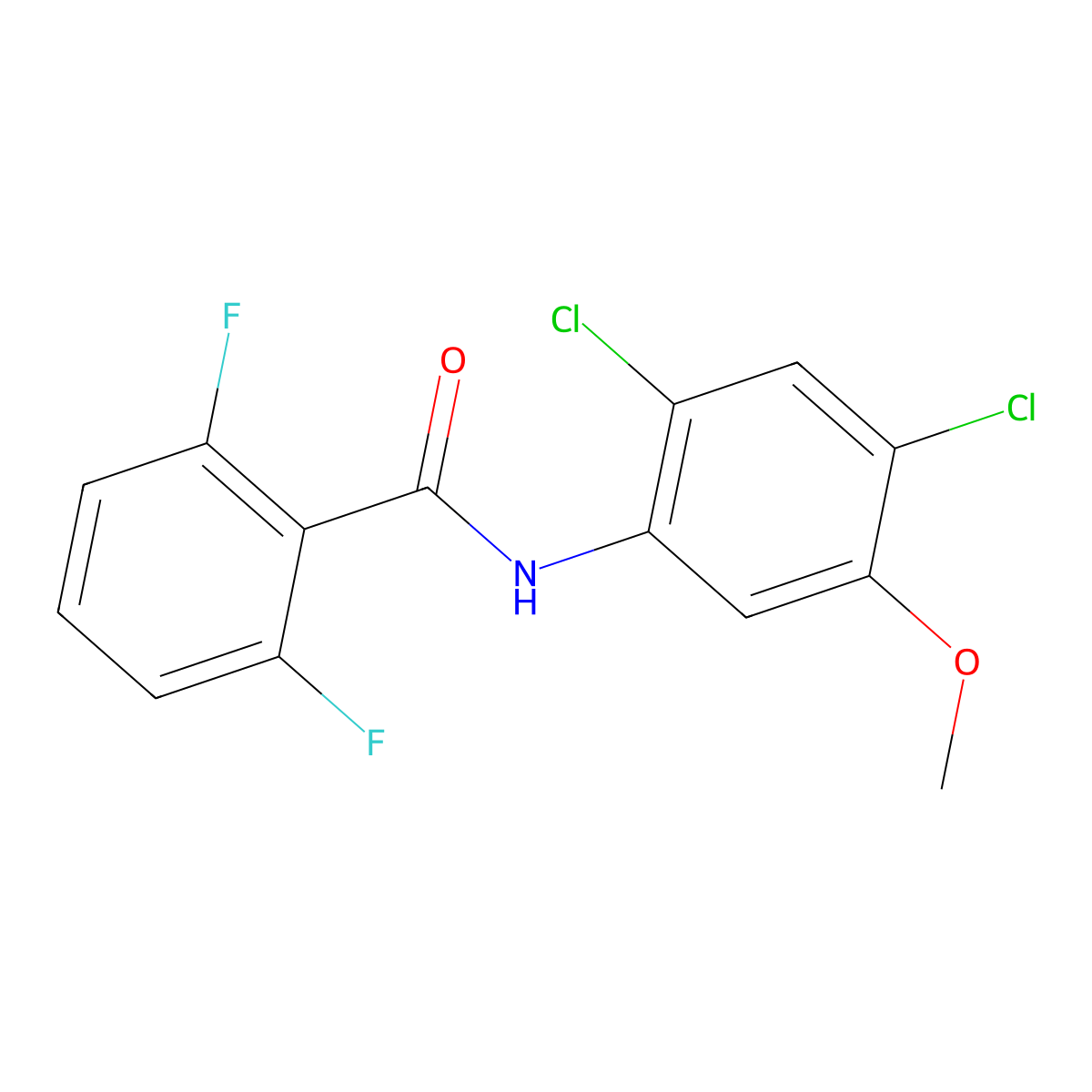 N-(2,4-dichloro-5-methoxyphenyl)-2,6-difluorobenzamide molecular structure, CAS 338961-10-7