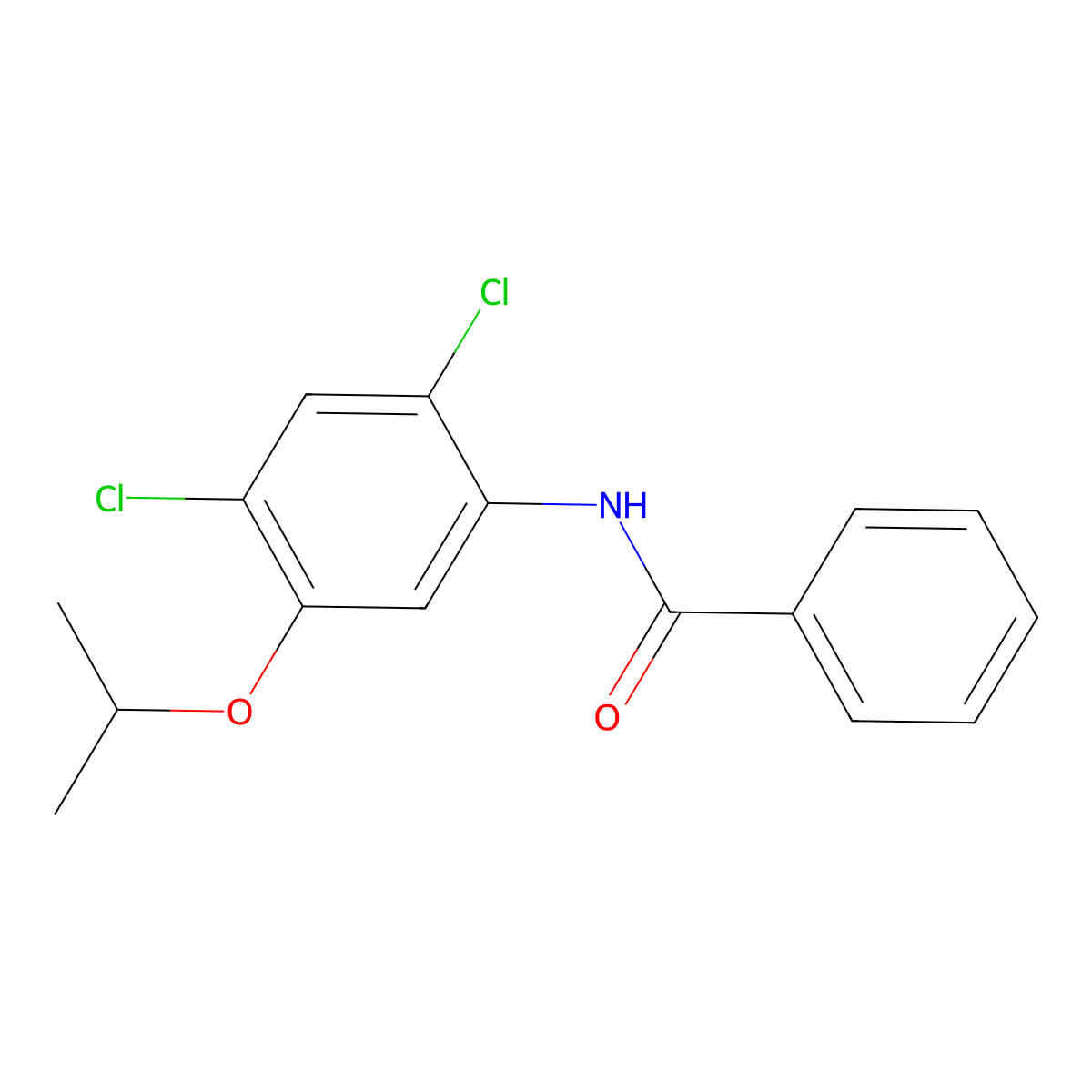 N-(2,4-dichloro-5-isopropoxyphenyl)benzenecarboxamide molecular structure, CAS 338961-13-0