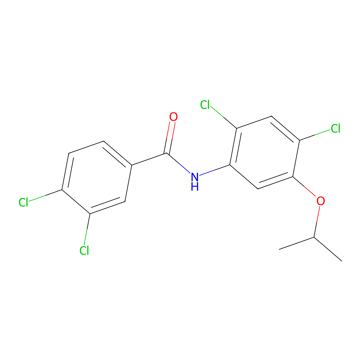 3,4-dichloro-N-(2,4-dichloro-5-isopropoxyphenyl)benzenecarboxamide molecular structure, CAS 338961-14-1