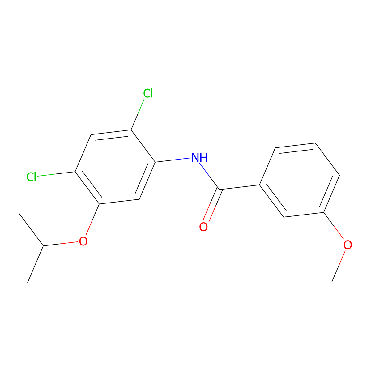 N-(2,4-dichloro-5-isopropoxyphenyl)-3-methoxybenzenecarboxamide molecular structure, CAS 338961-16-3