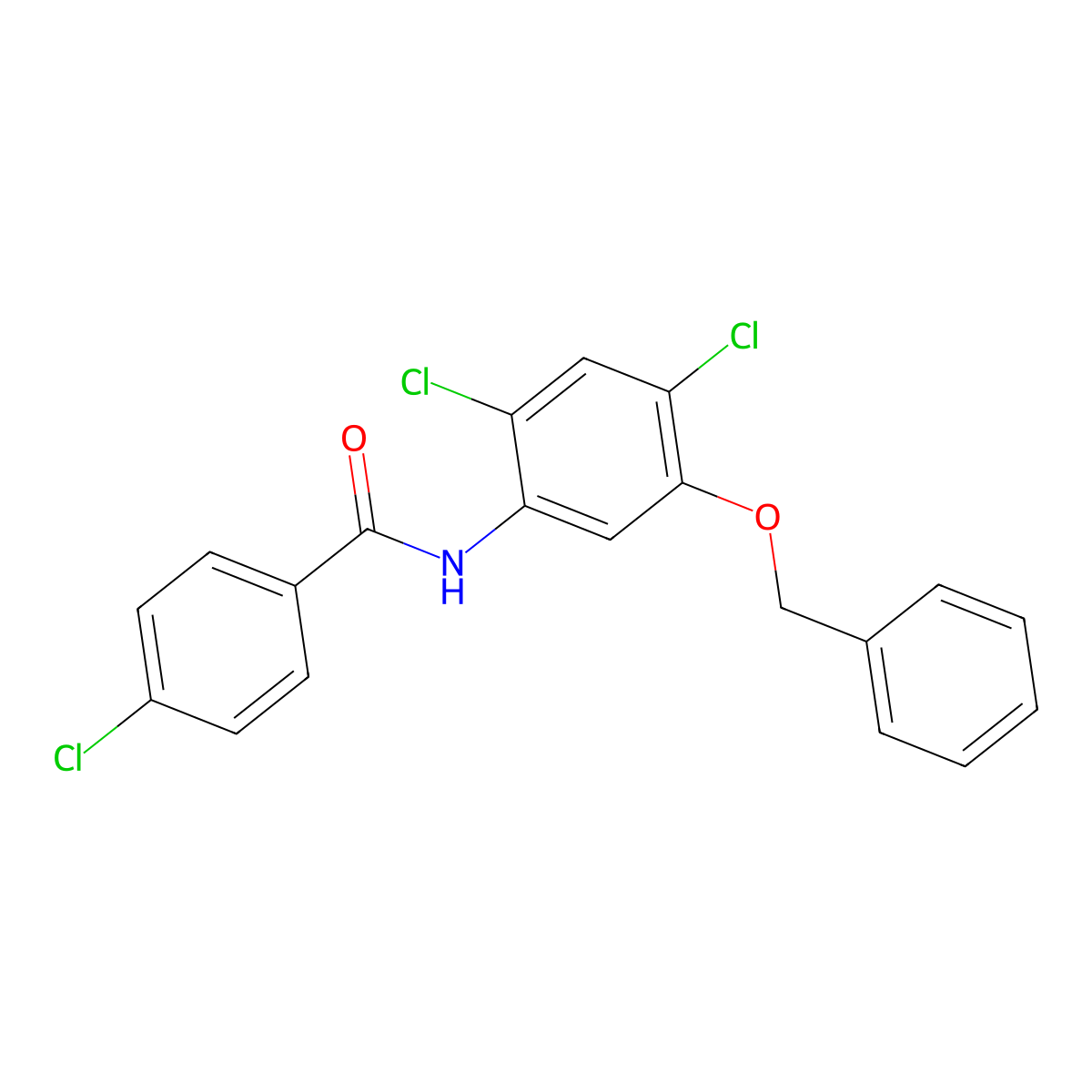 N-(5-(Benzyloxy)-2,4-dichlorophenyl)-4-chlorobenzenecarboxamide molecular structure, CAS 338961-18-5
