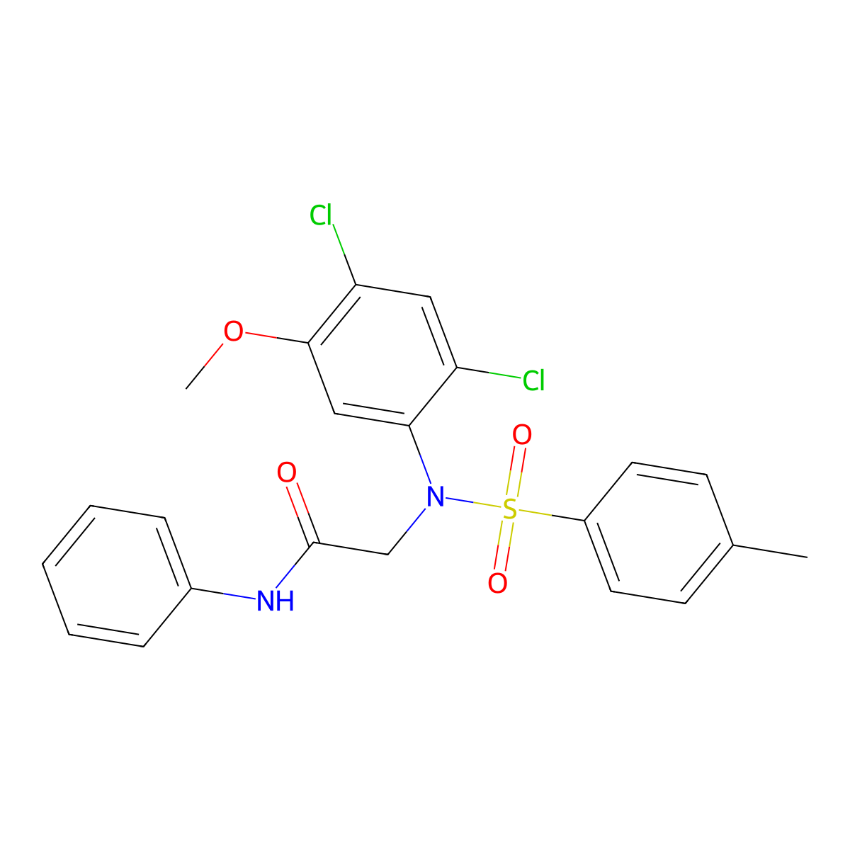 2-(2,4-Dichloro-5-methoxy((4-methylphenyl)sulfonyl)anilino)-N-phenylacetamide molecular structure, CAS 338961-23-2